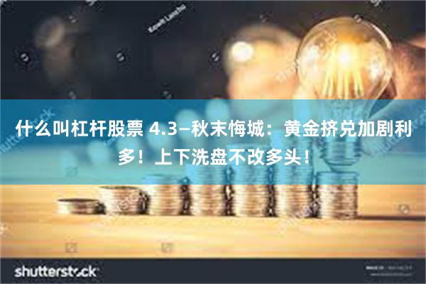 什么叫杠杆股票 4.3—秋末悔城：黄金挤兑加剧利多！上下洗盘不改多头！