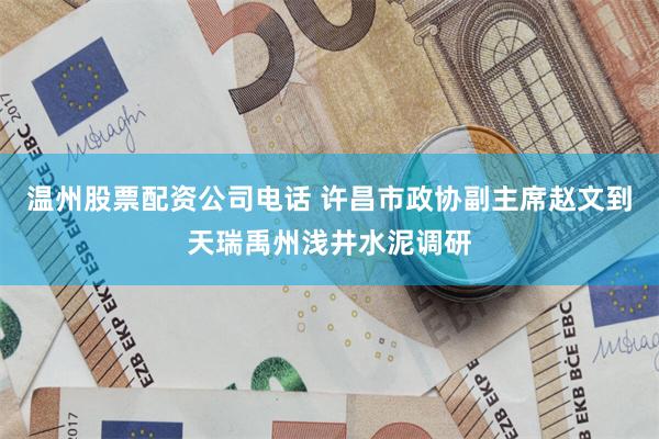温州股票配资公司电话 许昌市政协副主席赵文到天瑞禹州浅井水泥调研