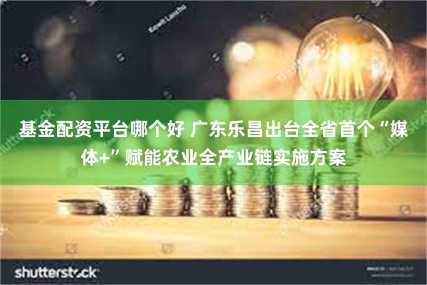 基金配资平台哪个好 广东乐昌出台全省首个“媒体+”赋能农业全产业链实施方案